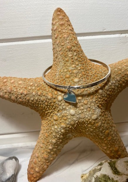 Hammered Recycled Charm Bangle